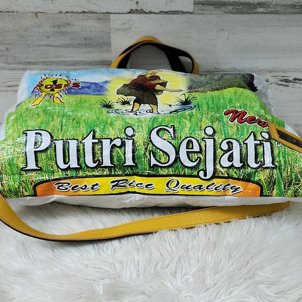COTTON LINE BY ST ISIDOR CROSSBODY LARGE RICE BAG TOTE - Picture 6 of 13